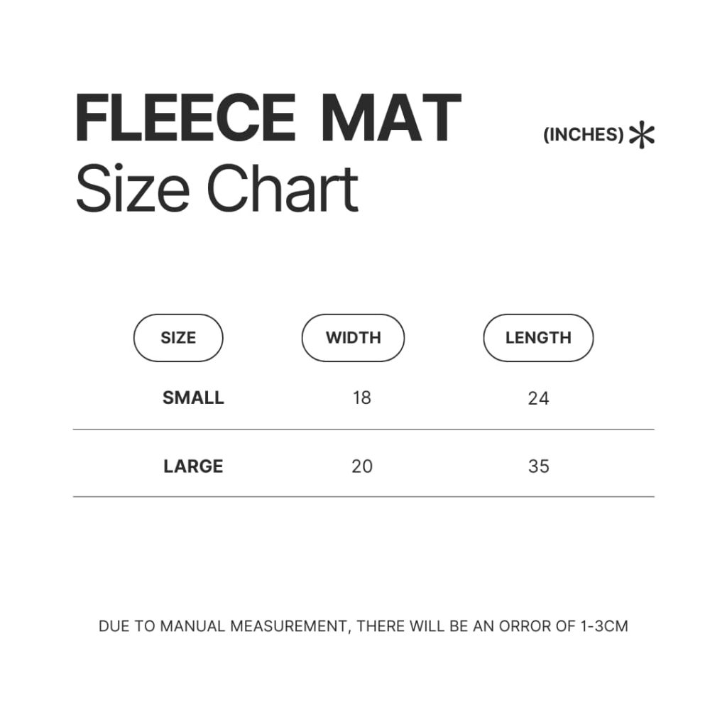 Fleece Mat Size Chart - Terrari Store