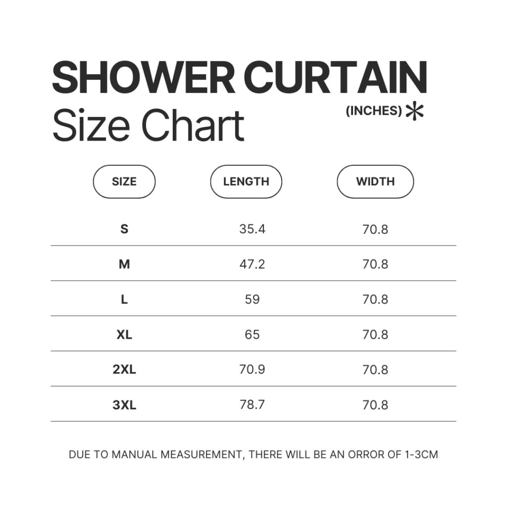 Shower Curtain Size Chart - Terrari Store