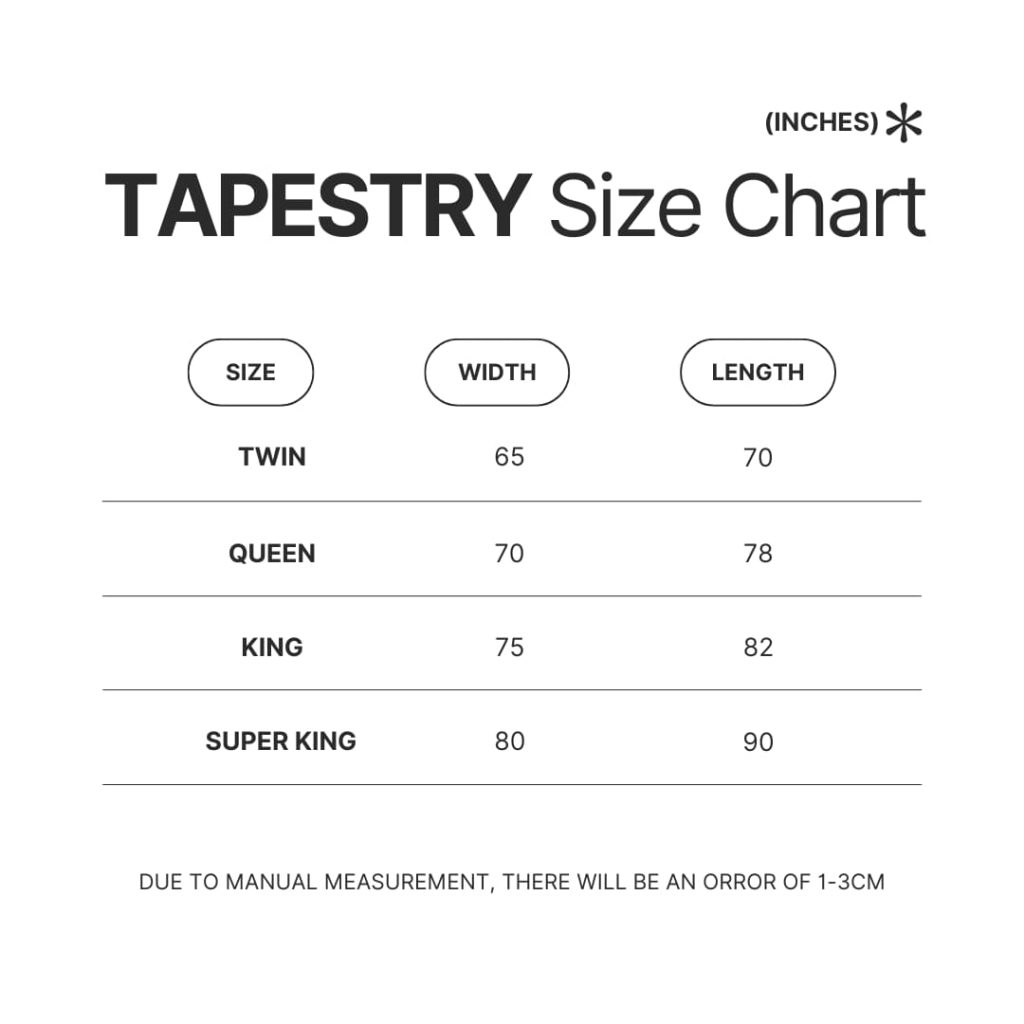 Tapestry Size Chart - Terrari Store