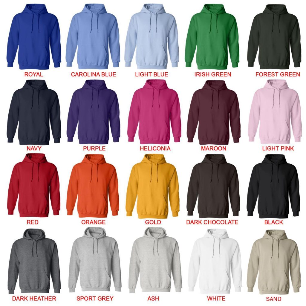 hoodie color chart - Terrari Store