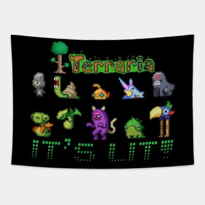 Retro Green Animations Characters Tapestry Official Terraria Merch