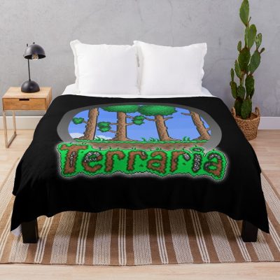 Retro Vintage Terraria - Indie Game Halloween Throw Blanket Official Terraria Merch