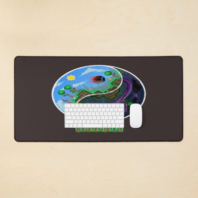 Terraria Game Night And Day Horror Design Mouse Pad Official Terraria Merch