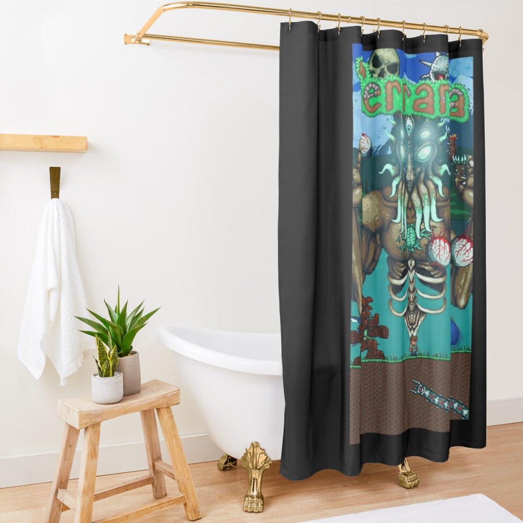 Lover Gifts Terraria - Indie Game Halloween Shower Curtain Official Terraria Merch