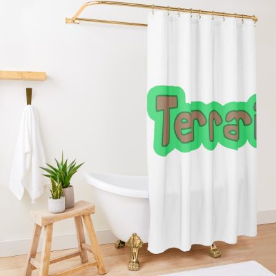 Terraria Merch Terraria Logo Shower Curtain Official Terraria Merch